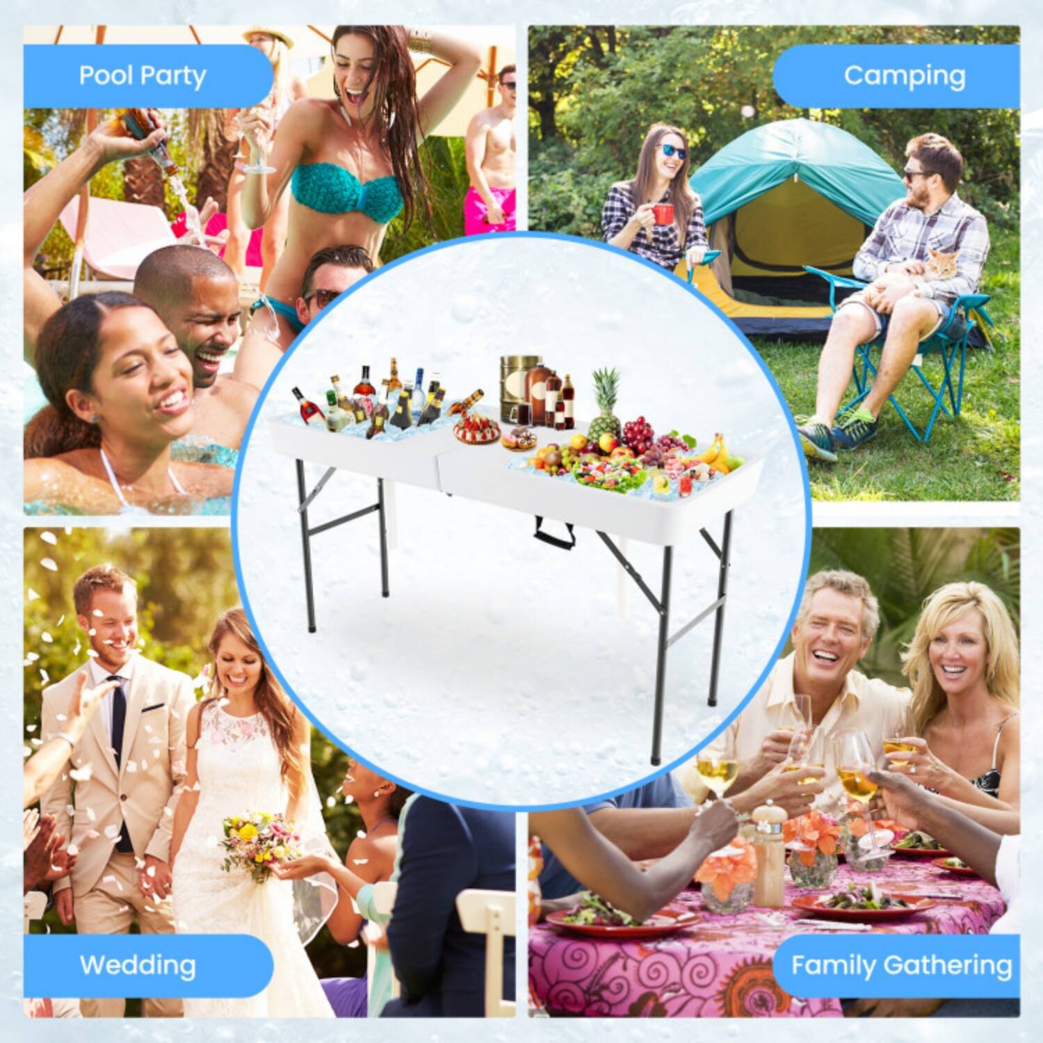 Pool Party  
Camping  
Wedding  
Family Gathering