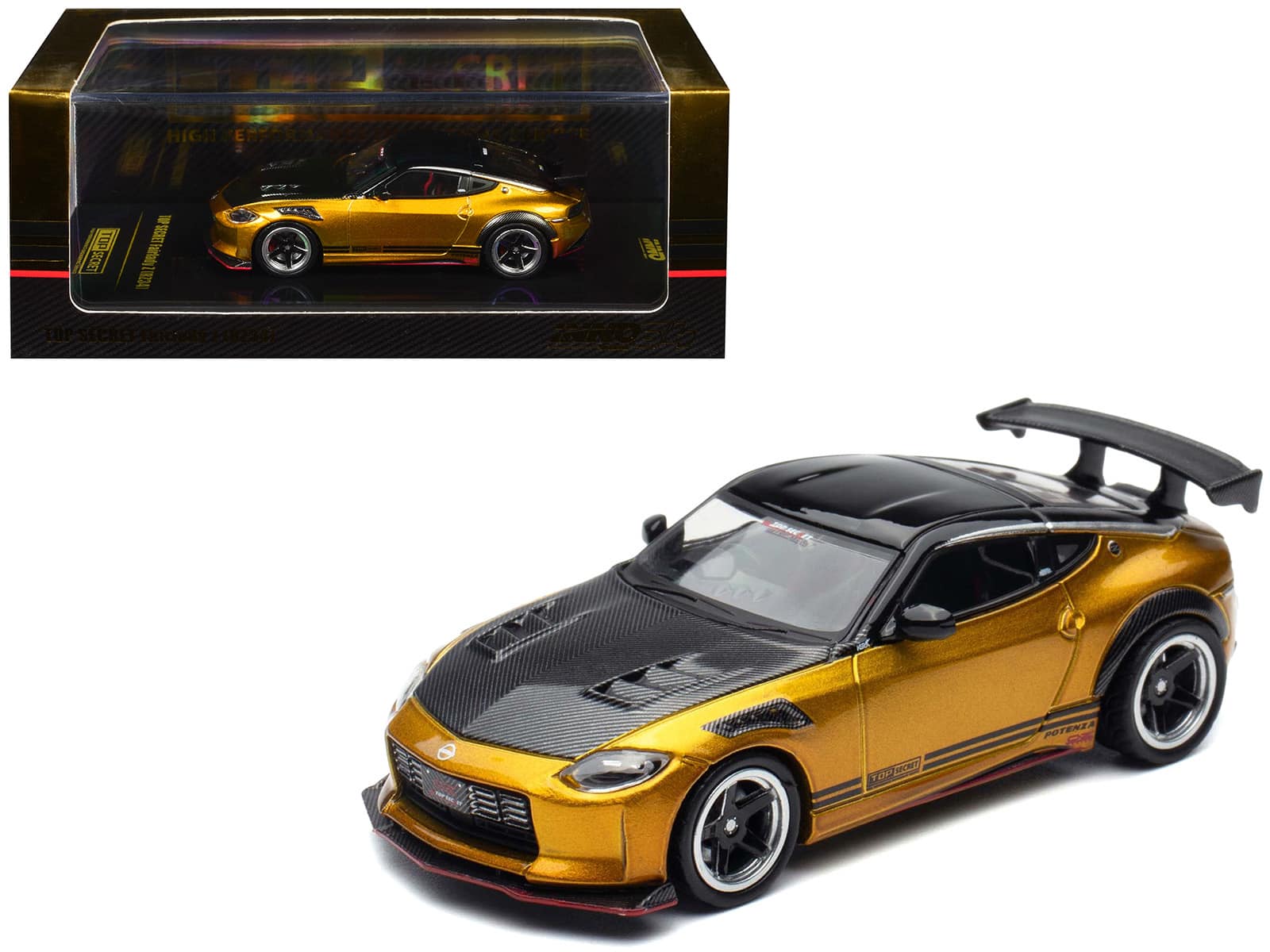 Nissan Fairlady Z Top Secret (RZ34) RHD Gold Metallic with Carbon Hood and Black Top 1/64 Model Car by Inno Models price history on PriceWatchPro