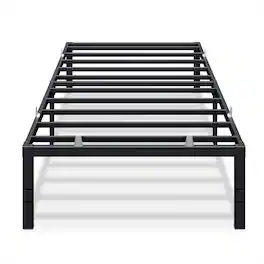 Songmics Home - Twin Metal Bed Frame 16 Inches Tall, 550 lb Weight Capacity, with Under-Bed Storage, Heavy-Duty Platform Bed - Matte Black