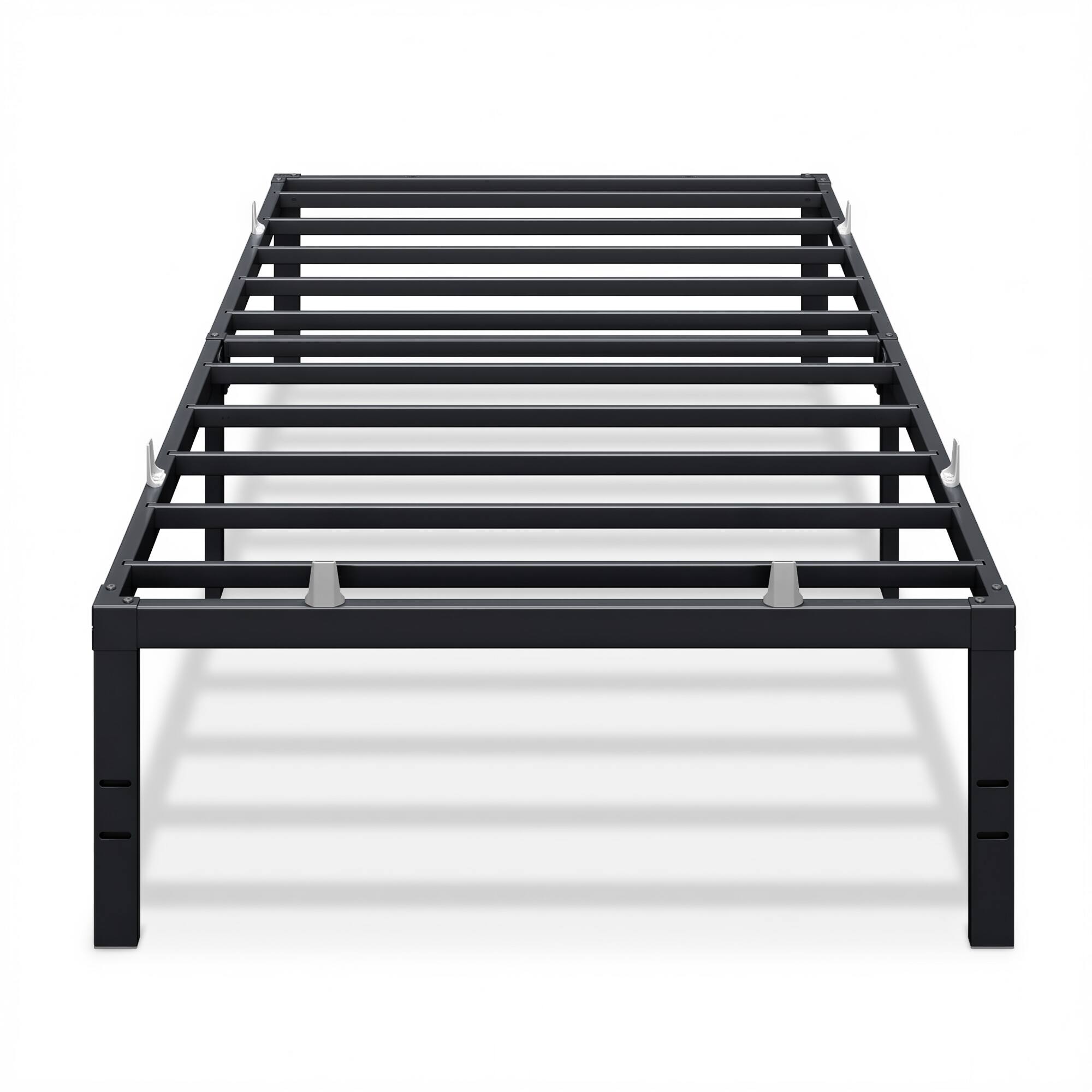 Songmics Home - Twin Metal Bed Frame 16 Inches Tall, 550 lb Weight Capacity, with Under-Bed Storage, Heavy-Duty Platform Bed - Matte Black