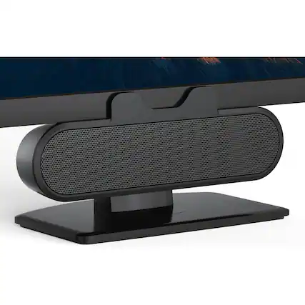 Front. Dazzed Corner - USB Computer Speakers with Clip-On,Wired Mini Sound Bar - Black.