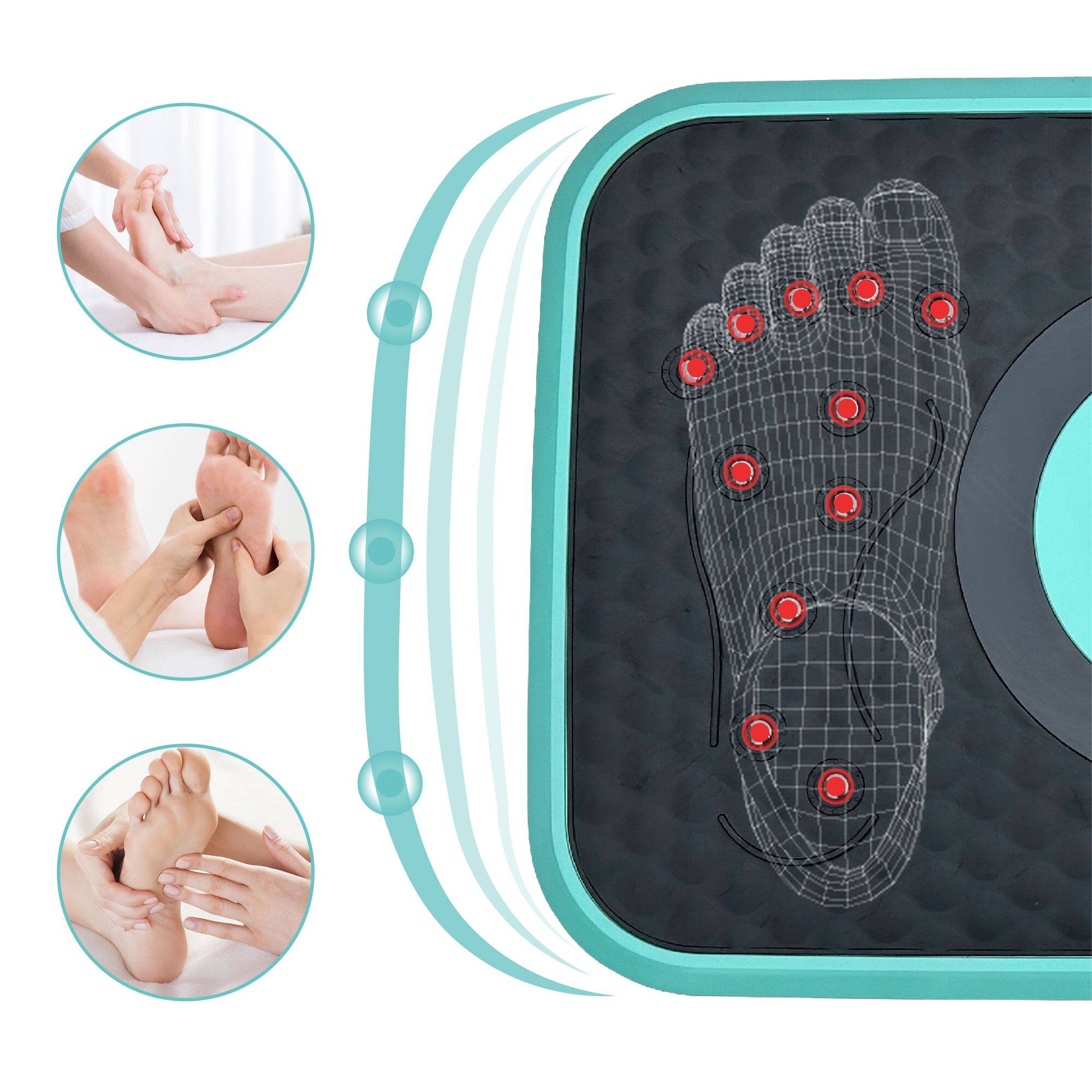 Alt View 3. Akoasm - Vibration Plate Exercise Machine for Lymphatic Drainage, Shaking Workout Board with 120 Speed Levels - Green.