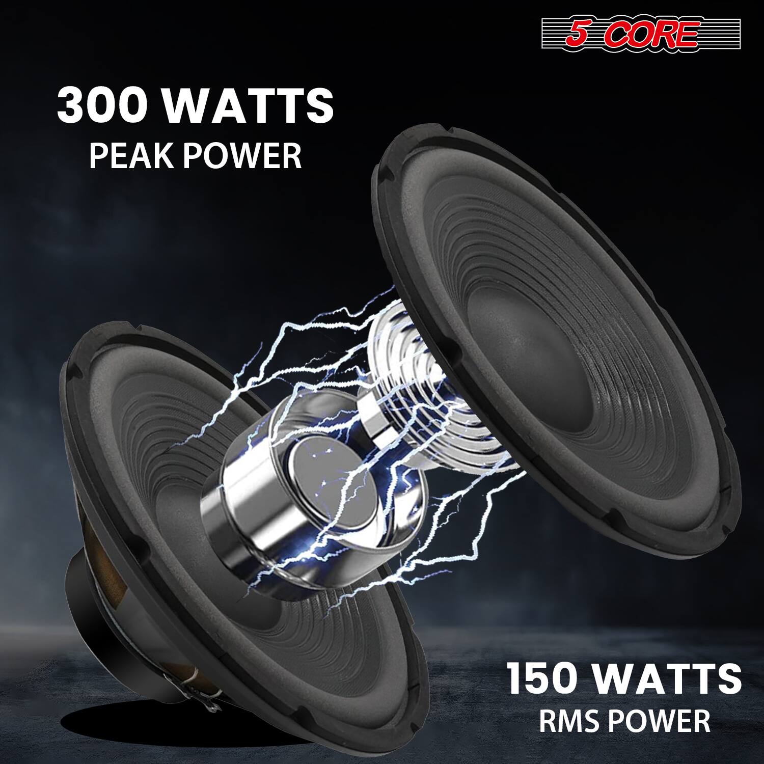 5 CORE  
300 WATTS PEAK POWER  
150 WATTS RMS POWER