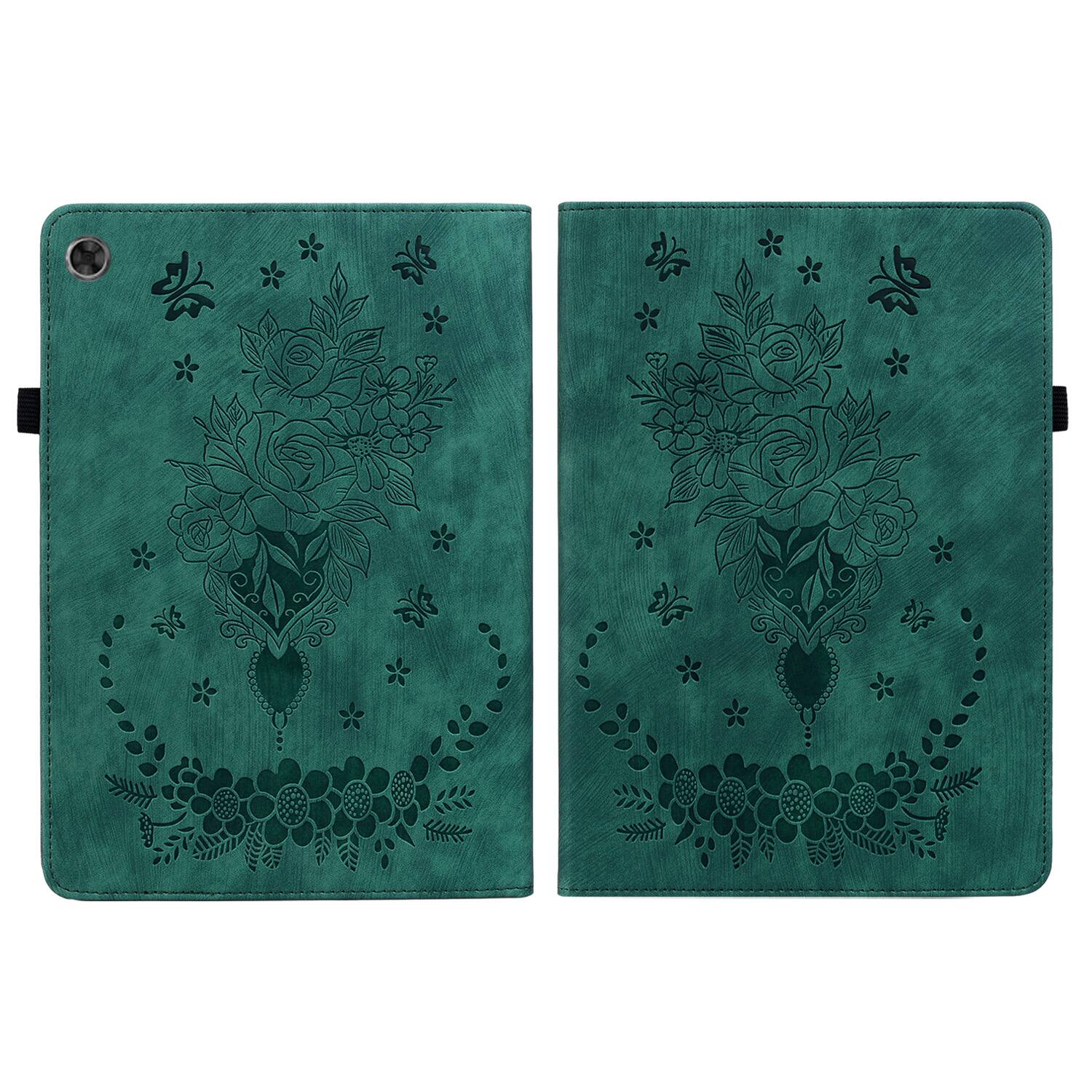 Alt View 2. Dteck - PU Leather Wallet Multi Angle Kickstand Case For Lenovo Tab M10 3rd Gen 10.1 inch Tablet Embossed Cover - Green.