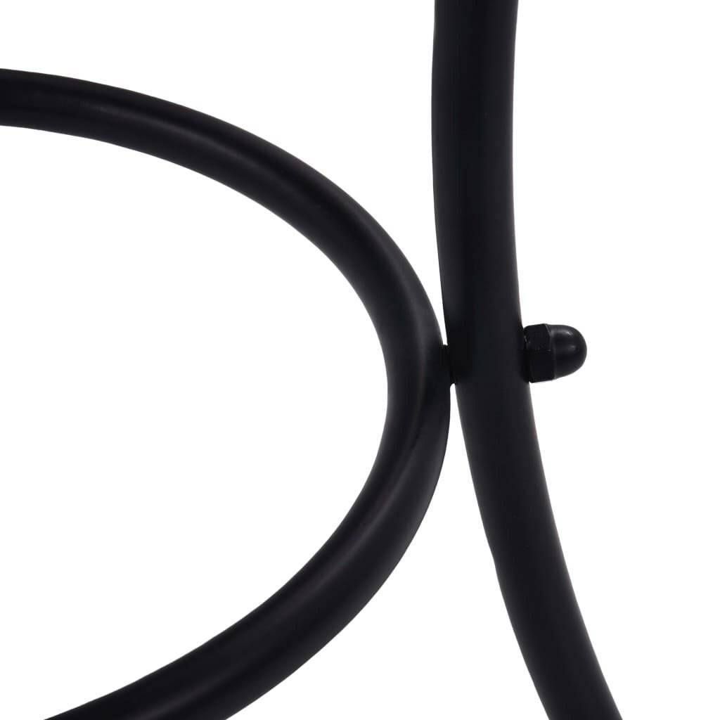 Back. Hivvago - Round Outdoor Patio Bistro Table Grey/Orange Mosaic Tiles and Metal Frame - Grey/Orange.