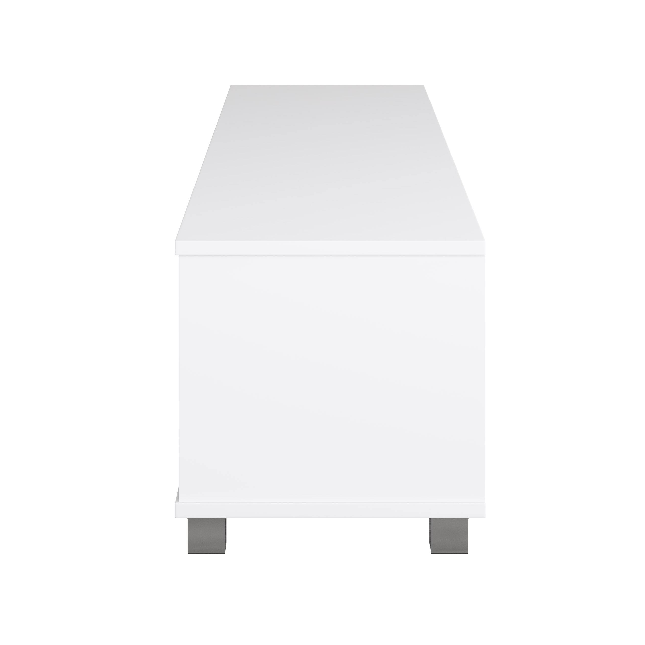 Alt View 32. CorLiving - Hollywood Collection TV Stand with Open Cabinets for Most TVs up to 85" - White.