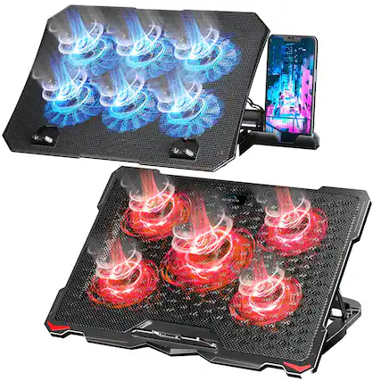 Front. HongFei - S035 Red Laptop Cooling Pad and Portable Computer Cooler Pad Set - Red.