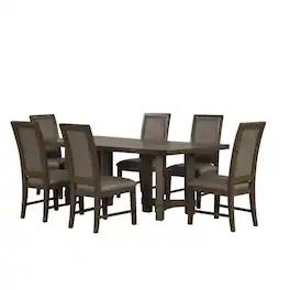 Manhattan Lane - Cora 26 Inch Dining Chair Set of 2, Sleigh Back Polyester Fabric - Brown, Gray