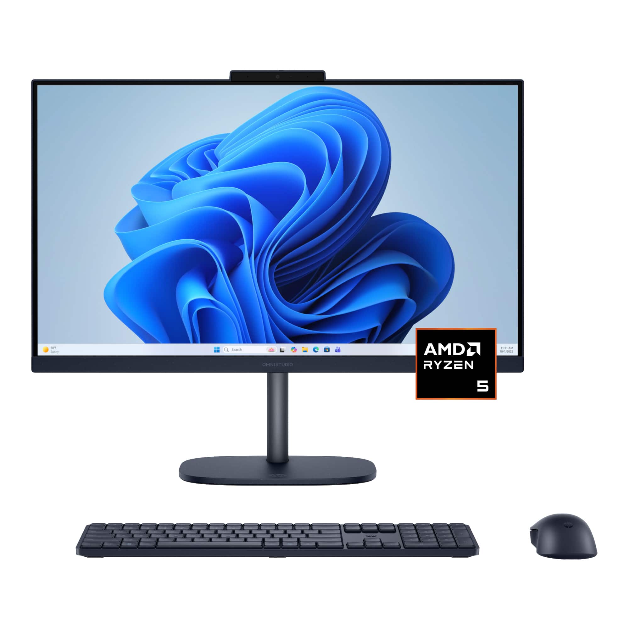 HP - OmniStudio 23.8" WLED Touchscreen All-in-One w/ Adjustable Height - AMD Ryzen 5 40 - 8GB Memory - 256GB SSD - Denim Blue