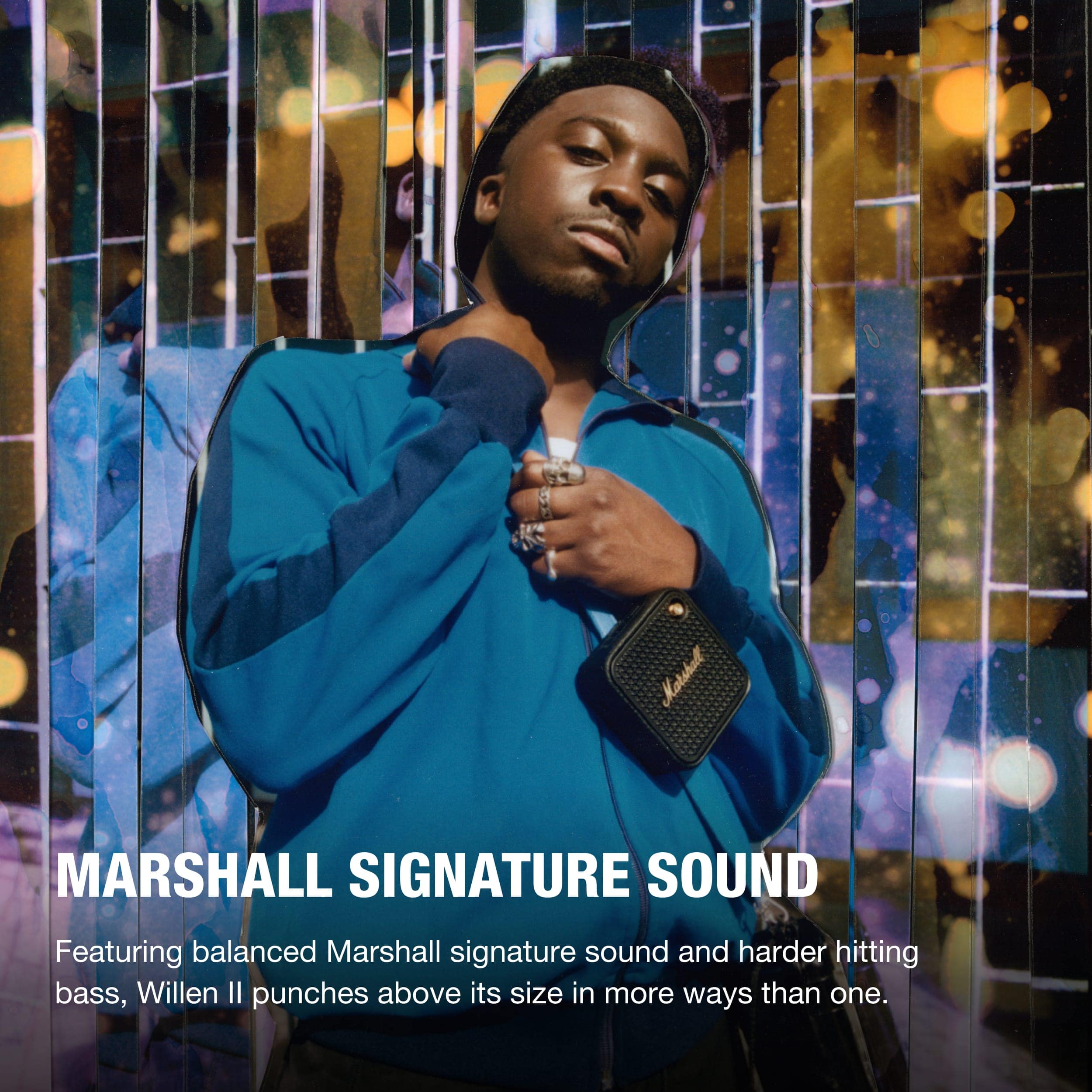 Marshall Signature Sound Featuring balanced Marshall signature sound and harder hitting bass, Willen II punches above its size in more ways than one.