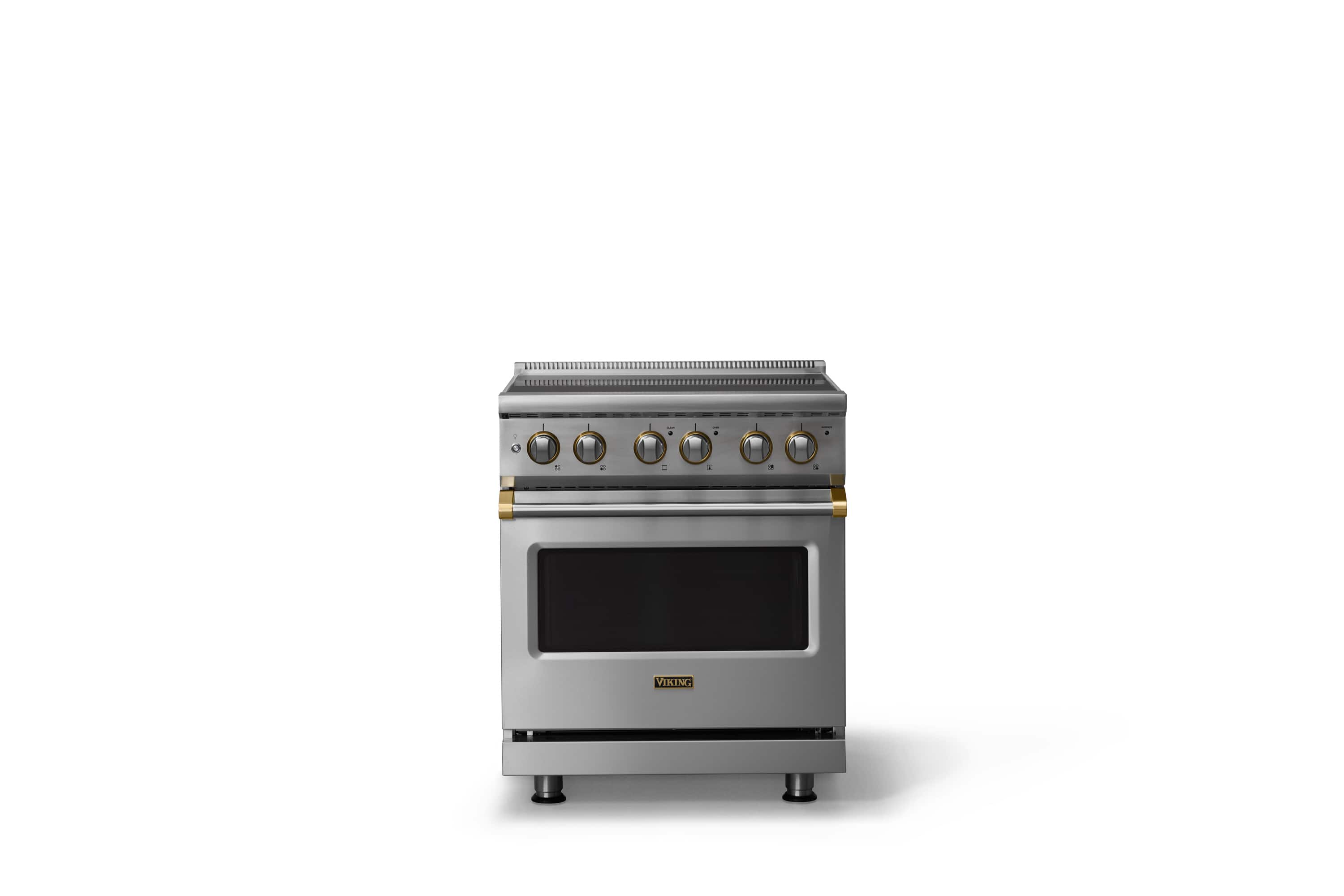 Viking - 30 in. Wide 4 Elements Pro 5 Series 4.7 Cu.Ft. Freestanding Electric Convection Range-/Brushed Brass Trim - Stainless Steel price history on PriceWatchPro