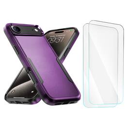 Entronix - iPhone 17 Air Bundle - Soft-Touch Case and Dual Screen Protectors - Purple