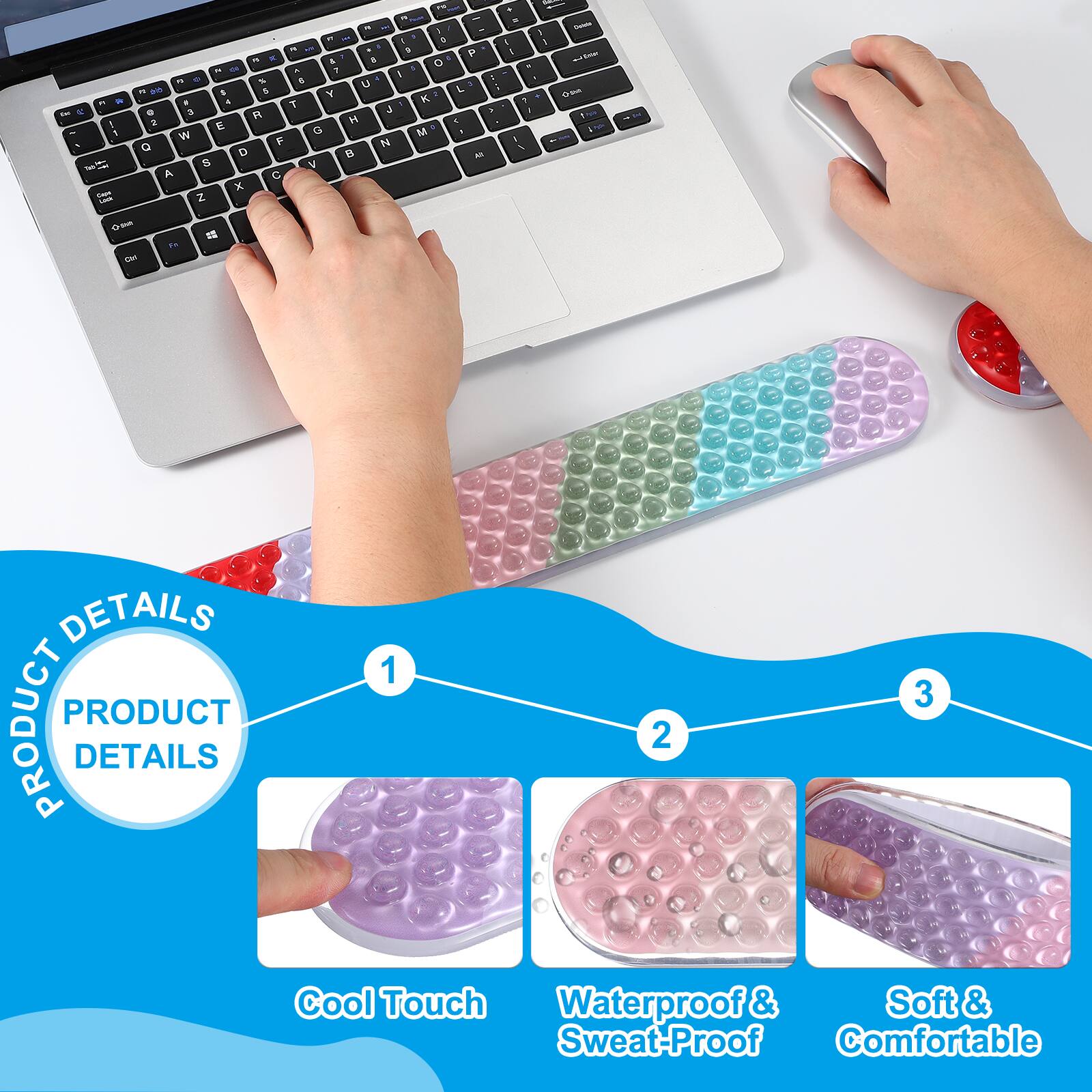 - PRODUCT DETAILS
- 1 Cool Touch
- 2 Waterproof & Sweat-Proof
- 3 Soft & Comfortable