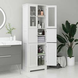 Kadyn - Bathroom Cabinet, Free Standing Wooden Storage Cabinet for Bathroom, Living Room, Entryway - White