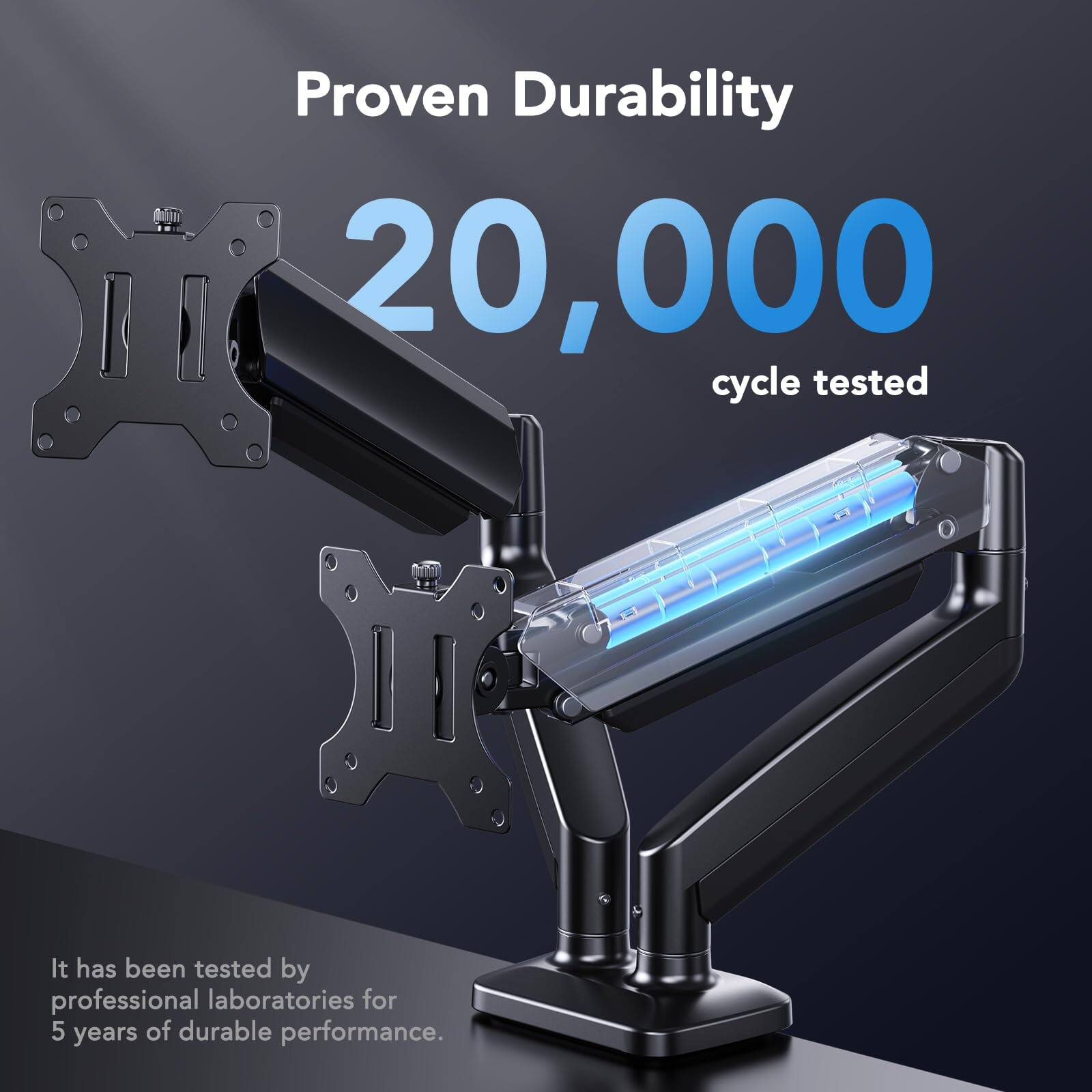 Proven Durability  
20,000 cycle tested  

It has been tested by professional laboratories for 5 years of durable performance.