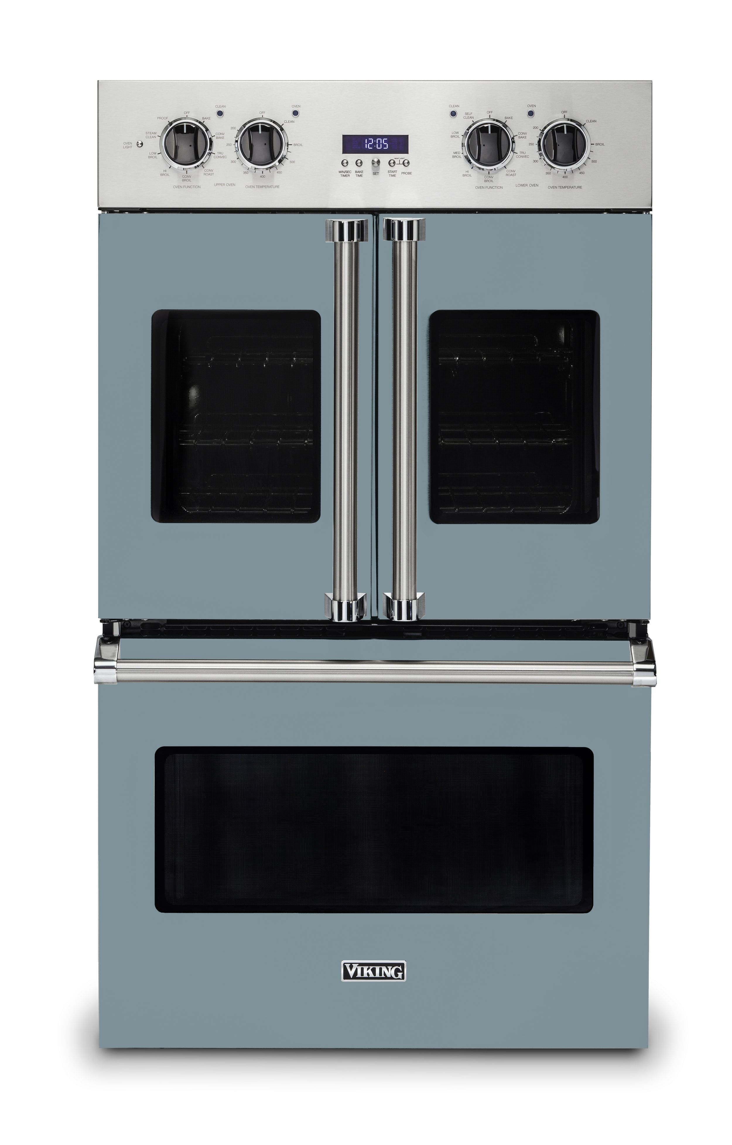 Viking - 30" 7 Series French Door Double Built-In Electric Thermal Convection Oven - November Sky