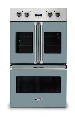 Viking - 30" 7 Series French Door Double Built-In Electric Thermal Convection Oven - November Sky
