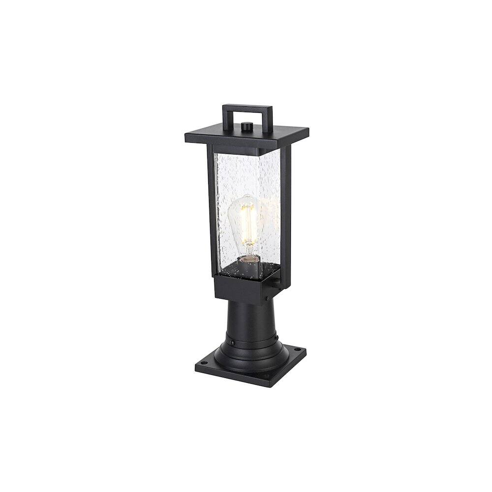 Left. Elegant Lighting - Tilton 7 inch Outdoor Pendant in Black - Black.