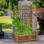 Alt View 3. Costway - Solid Wood Planter Box with Trellis Weather-Resistant Outdoor 25''x11''x48'' - Dark brown.