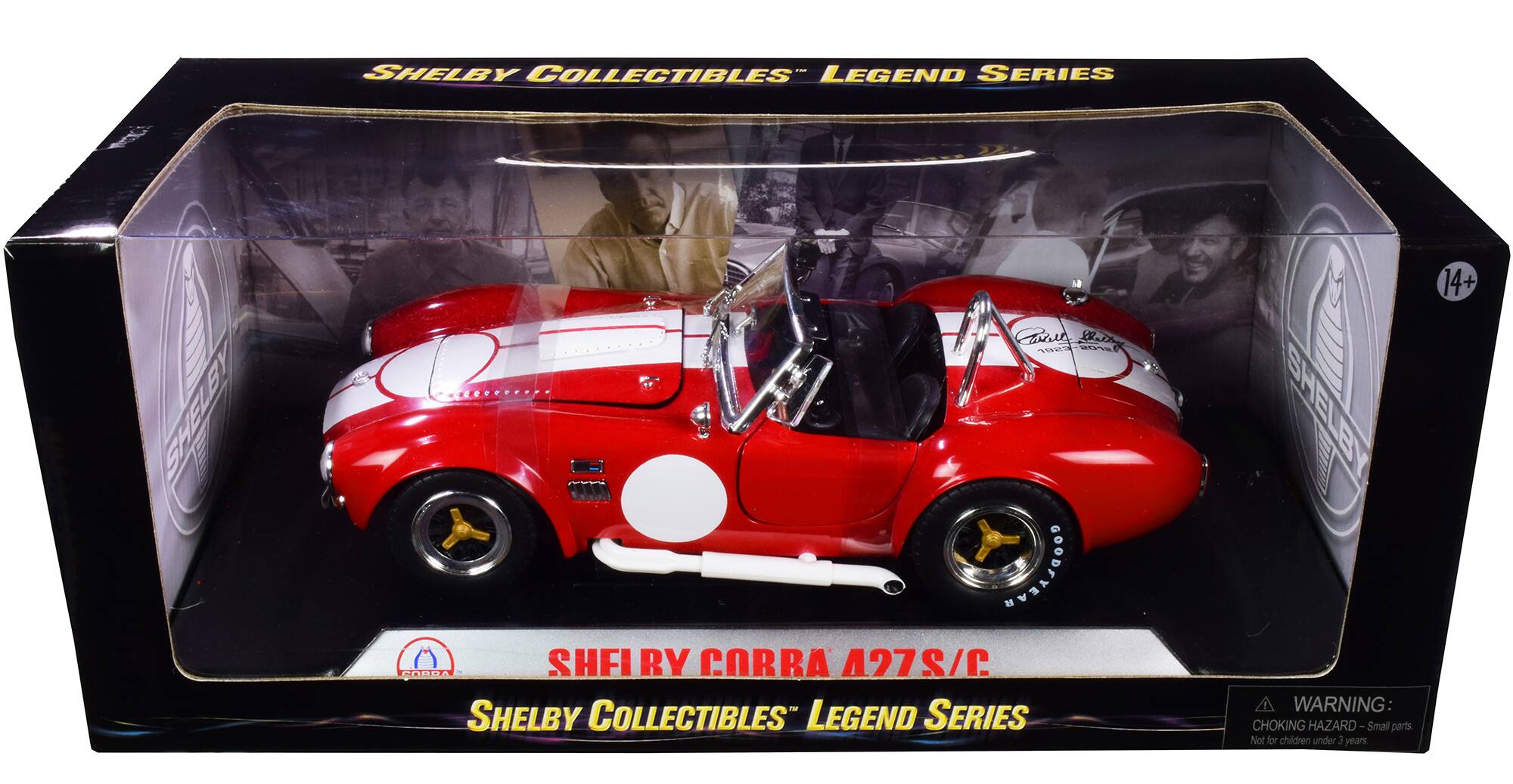 SHELBY COLLECTIBLES LEGEND SERIES

SHELBY
Tarail Blues 1983 GOODFYEAR COBRA SHELBY CORRA 427S/C SHELBY COLLECTIBLES LEGEND SERIES

SHELBY WARNING: CHOKING HAZARD - Small parts Not for children under 3 years
14+