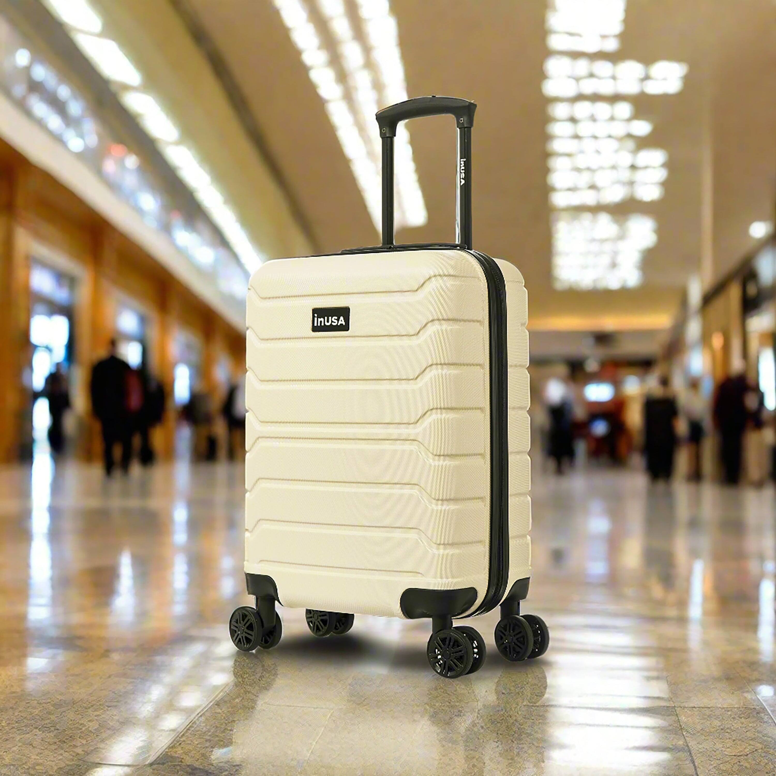 Back. InUSA - Trend lightweight hardside spinner luggage 20" carry-on - SAND.