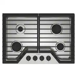 Whirlpool - 30" Built-In Gas Cooktop with SpeedHeat Burner - Stainless Steel