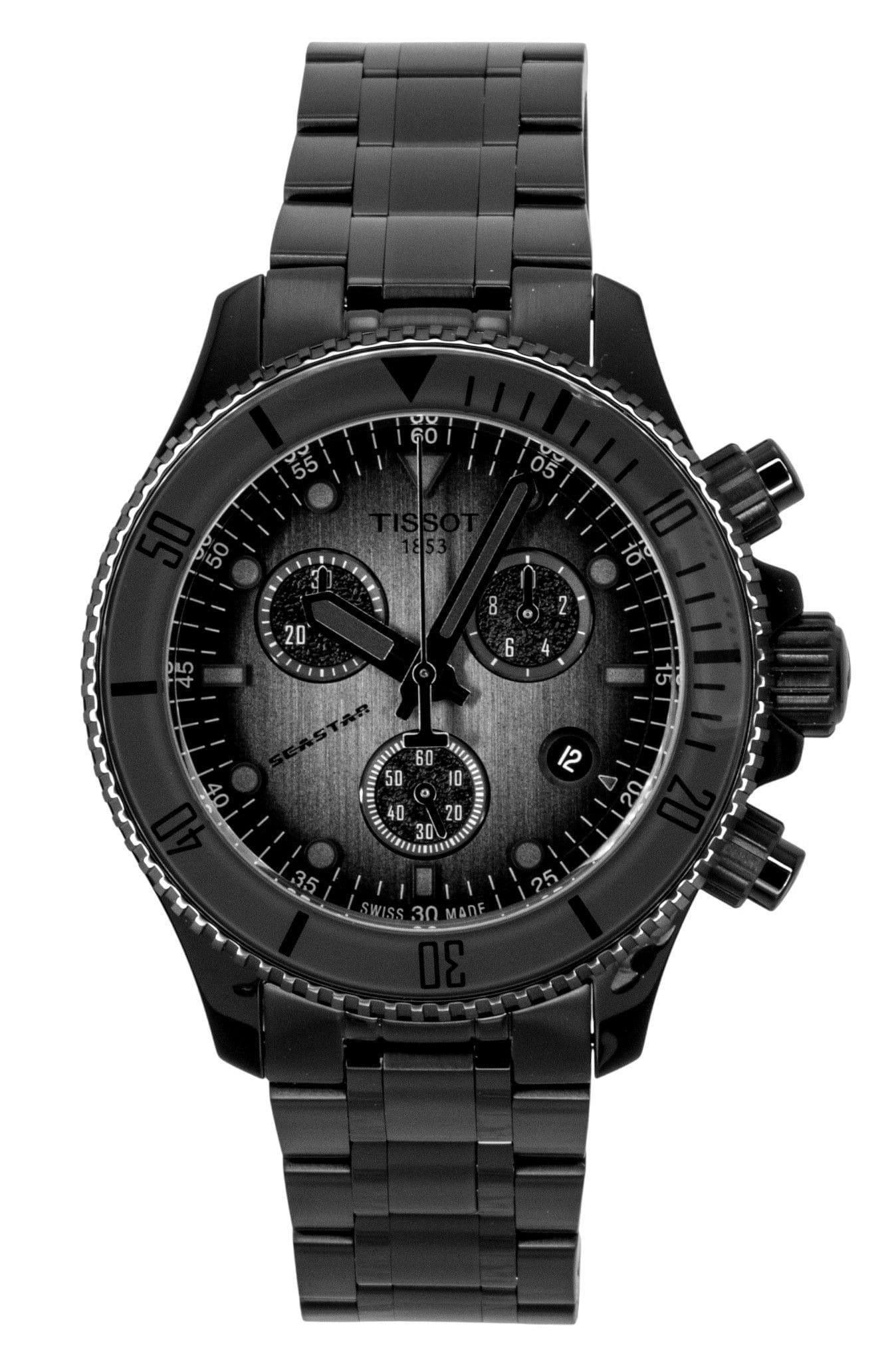 Tissot - Seastar 1000 Chronograph Stainless Steel Dial Quartz Diver's T120.217.33.061.00 300M Men's Watch - Black