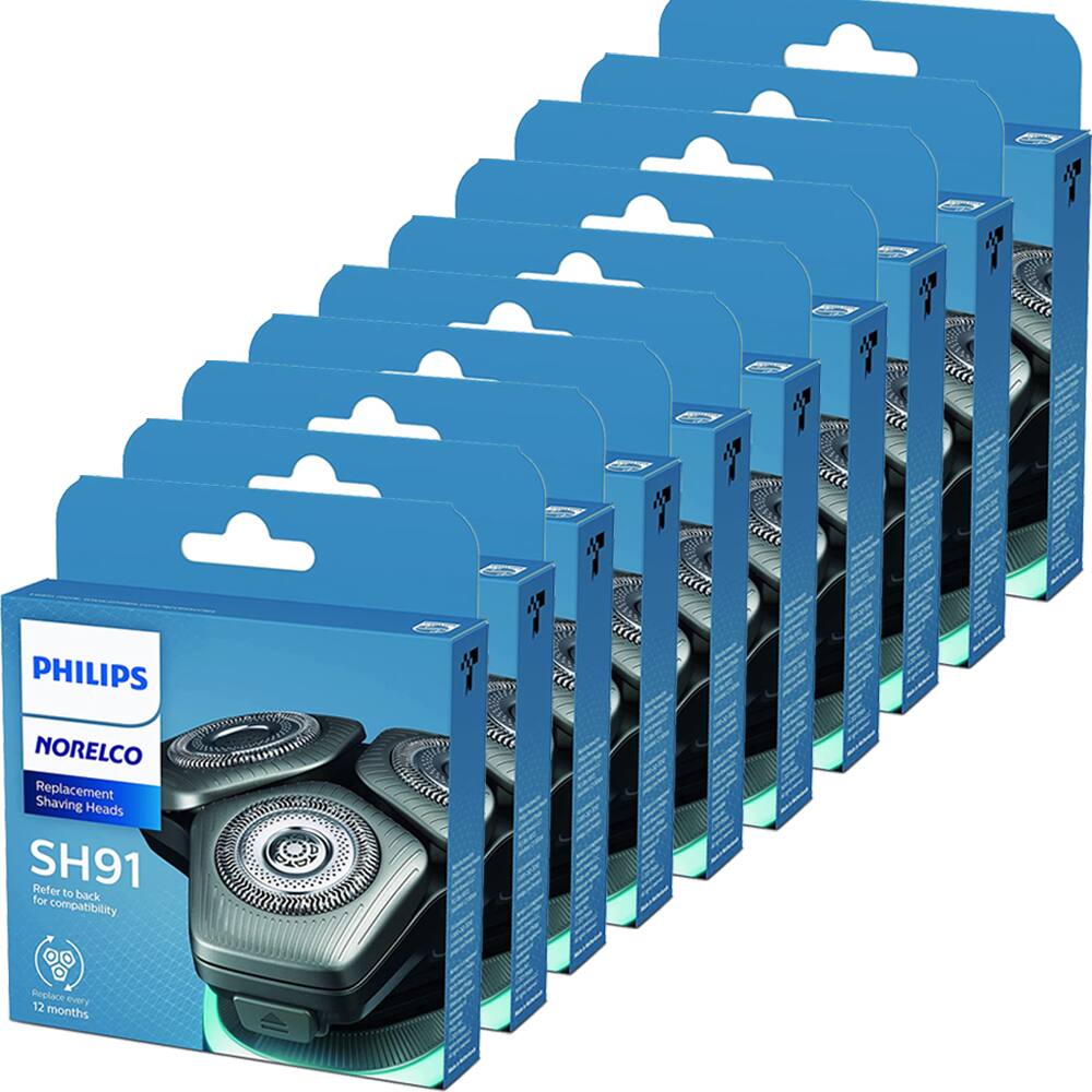 PHILIPS NORELCO Replacement Shaving Heads SH91  
Refer to back for compatibility  
Replace every 12 months