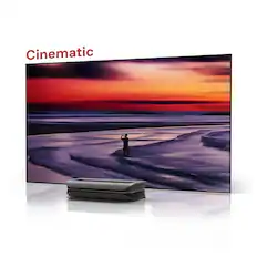 Front. AWOL Vision - LTV-3000 Pro 4K 3D Ultra Short Throw Projector + 120" Cinematic ALR Screen Bundle - Black.