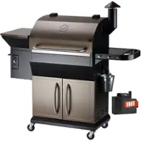 Z GRILLS - BBQ Legend 1056 sq. in. Pellet Grill and Smoker with Storage Cabinet, Grill Cover - Bronze - Front_Zoom