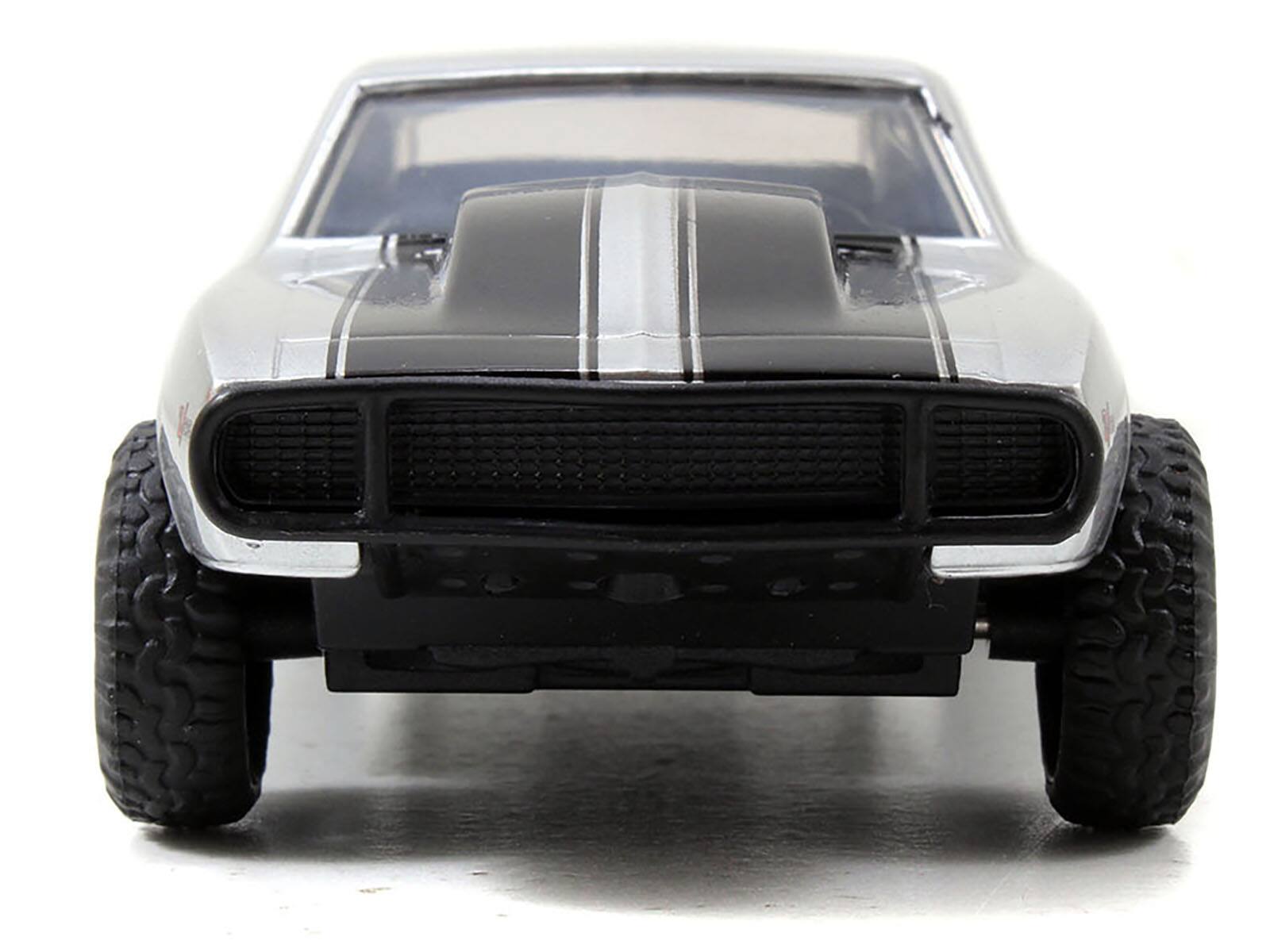 Back. Jada - Roman's Chevrolet Camaro Z/28 Silver with Black Stripes "Fast & Furious 7" (2015) Movie 1/32 Diecast Model Car by Jada - Silver with Black.