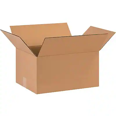 Front. The Packaging Wholesalers - 16" x 12" x 8" Corrugated Kraft Boxes, 32 ECT, 25/Bundle (BS161208X) - Kraft.