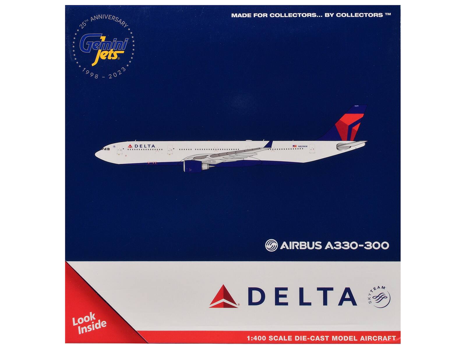 25th Anniversary Gemini Jets. 1998 - 2023

Made for Collectors... by Collectors™

Airbus A330-300

Look Inside

1:400 Scale Die-Cast Model Aircraft

Delta

SkyTeam