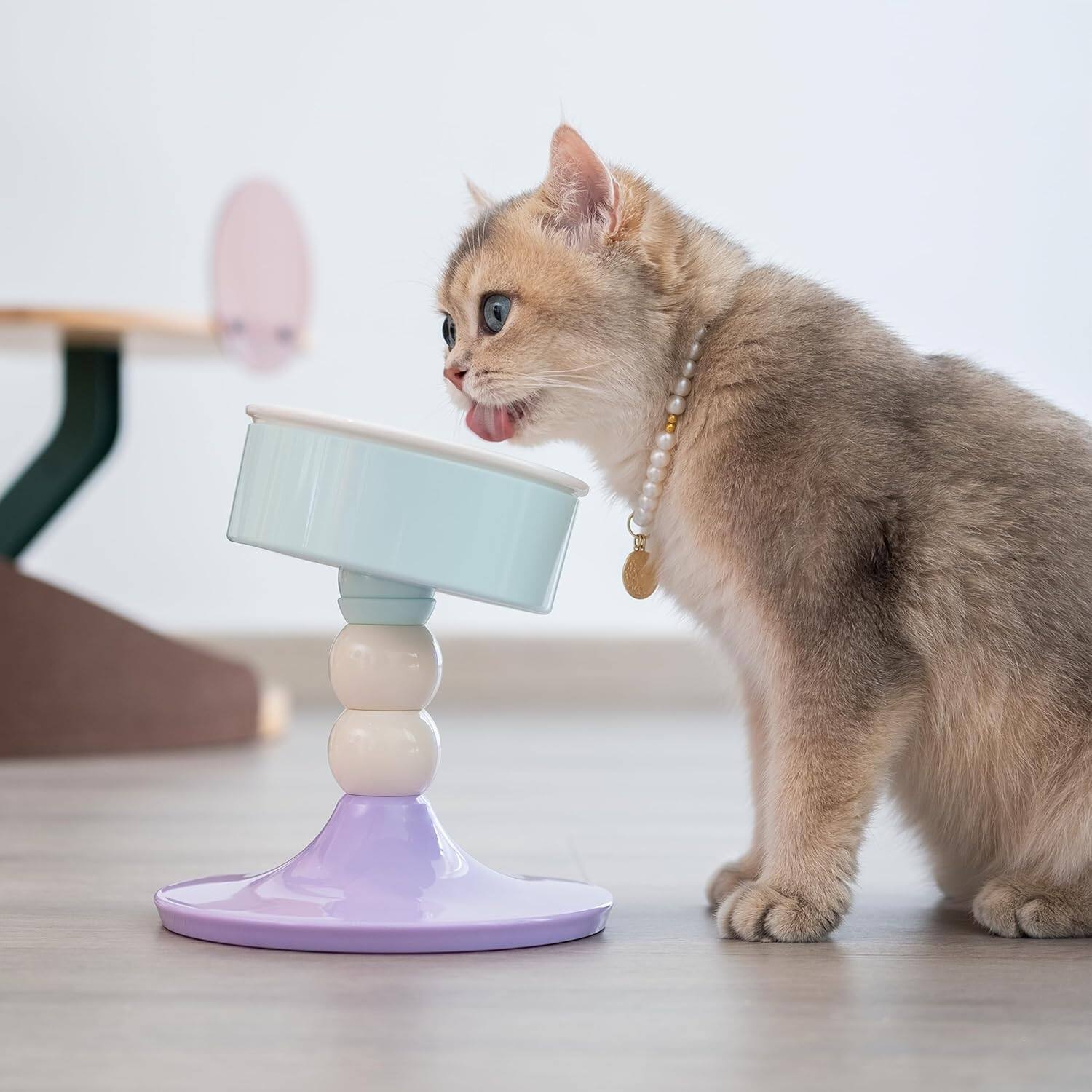 Alt View 6. bonoch - Exquisite Neck Protection High-Legged Cat Food Bowl, Anti-Knockover and Adjustable - purple.