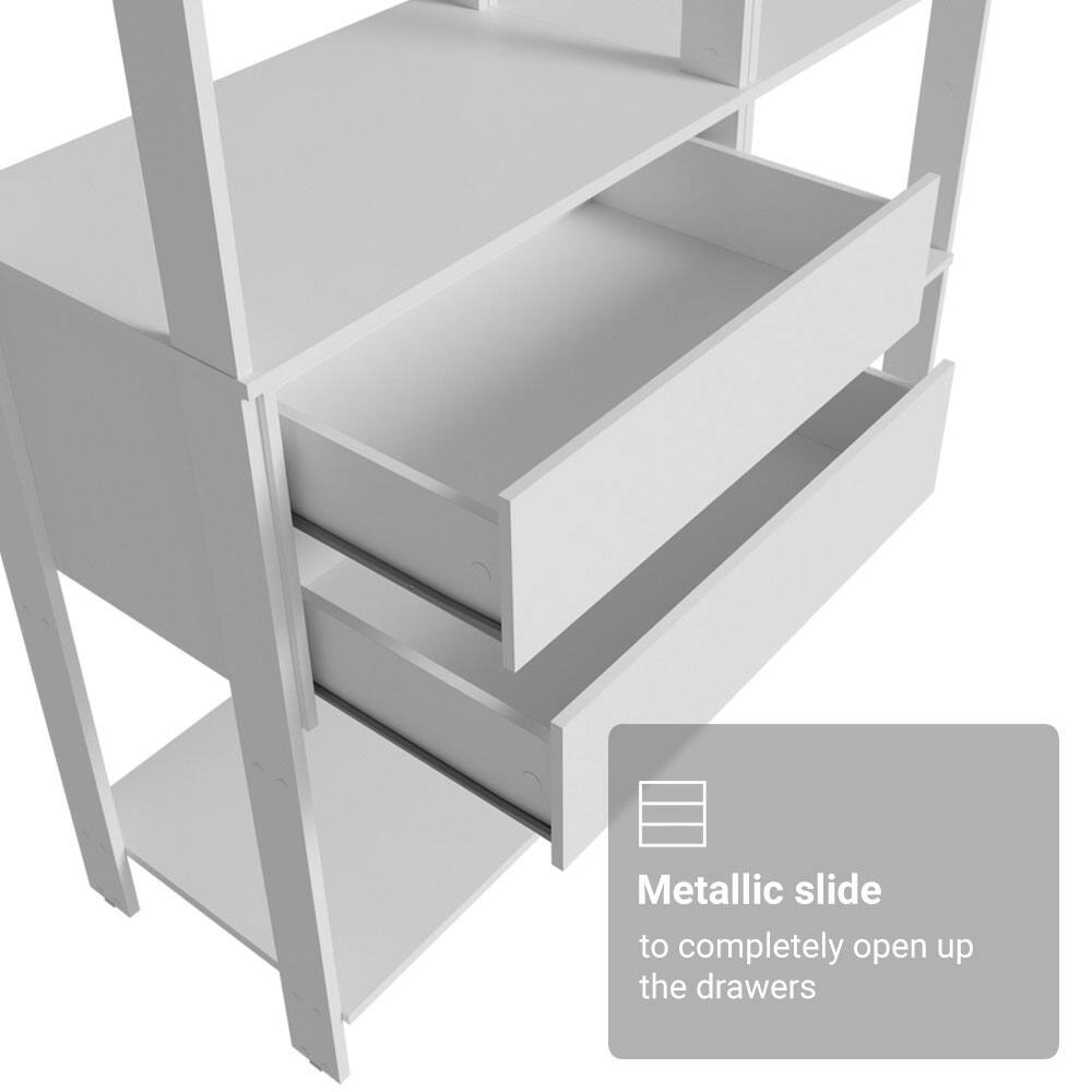 Metallic slide to completely open up the drawers