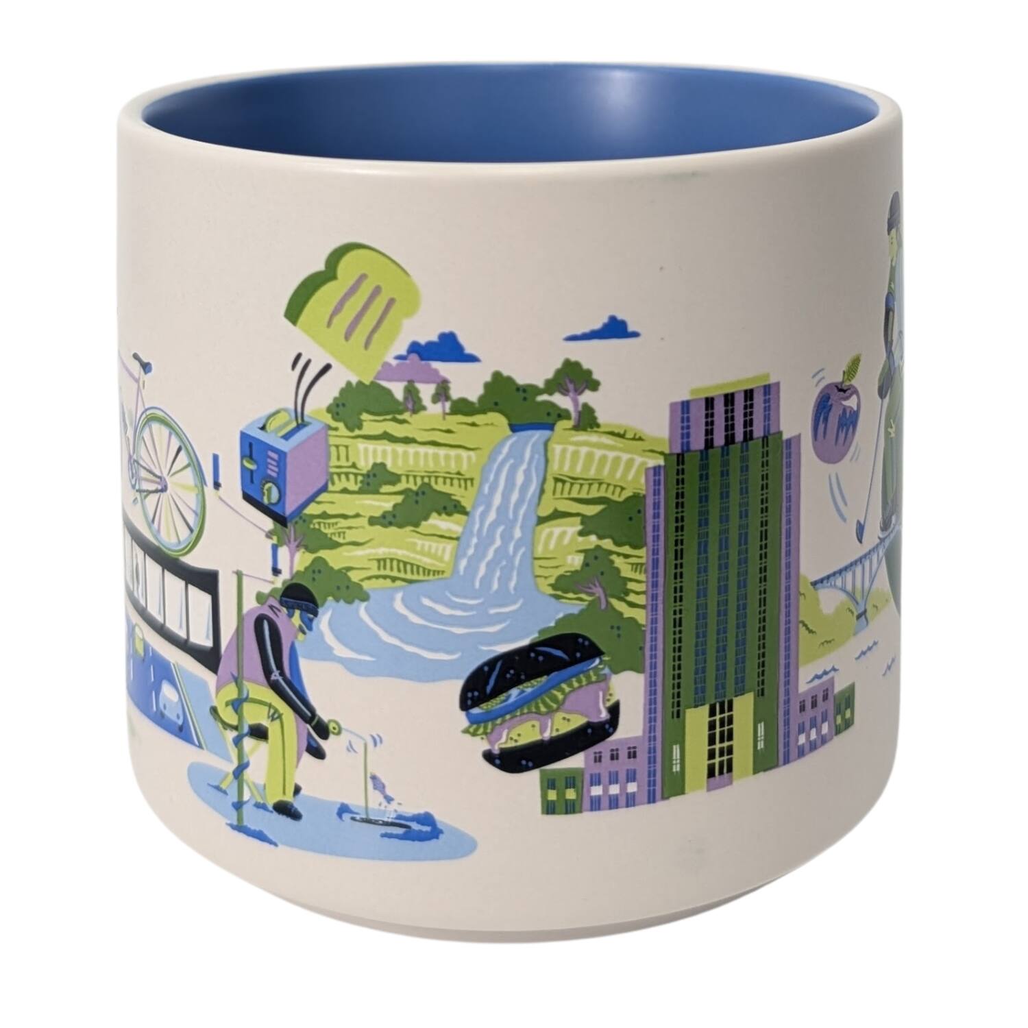 Angle. Starbucks - Starbucks Discovery Series Twin Cities Ceramic Mug, 14 Oz - Blue.