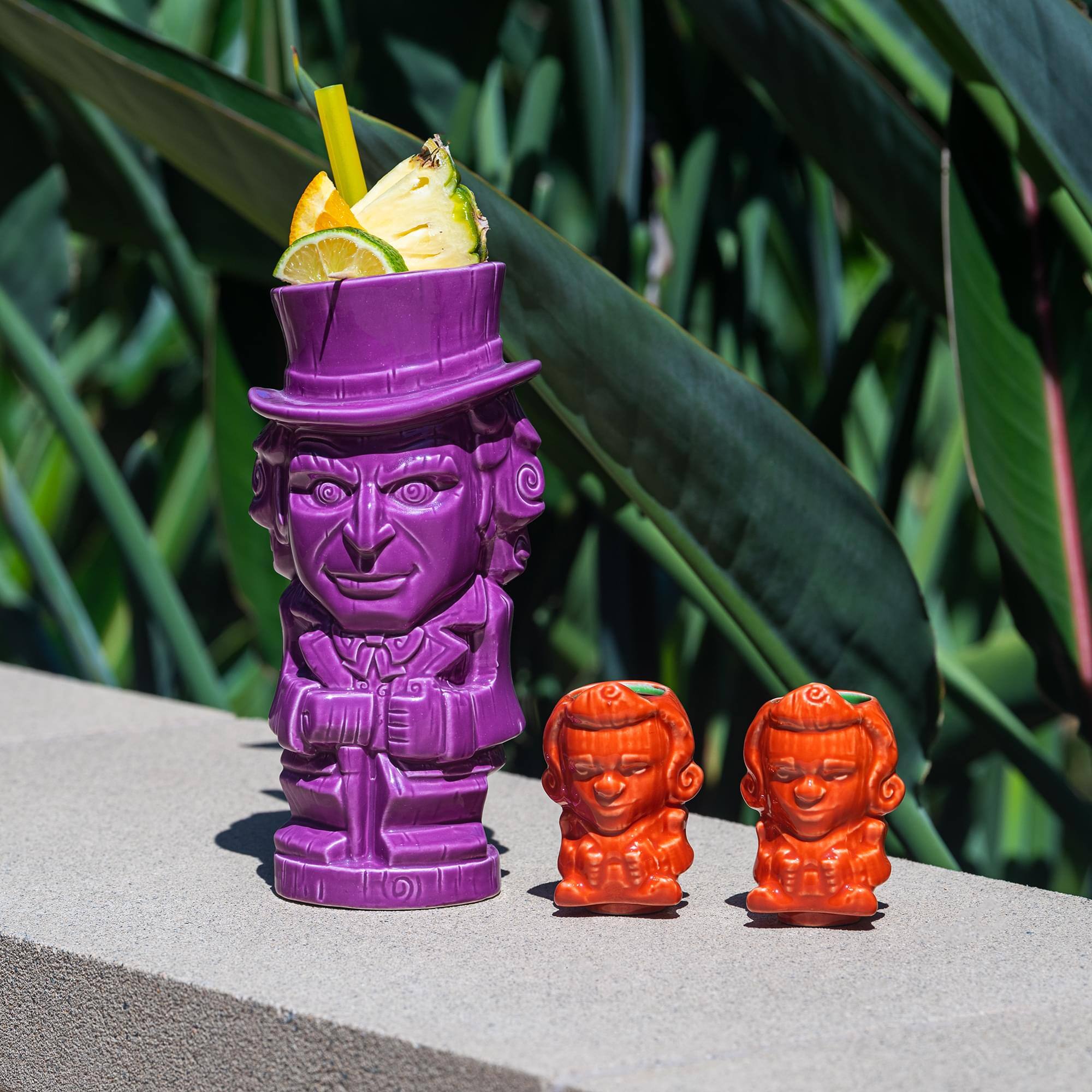 Alt View 4. ThinkGeek - Geeki Tikis Willy Wonka And The Chocolate Factory Mug Set | Ceramic Tiki Cups - Purple.