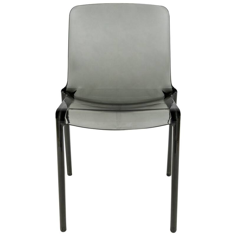 Left. LeisureMod - Murray 2-Pieces Modern Plastic Stackable Dining Chair for Home & Kitchen - Black.