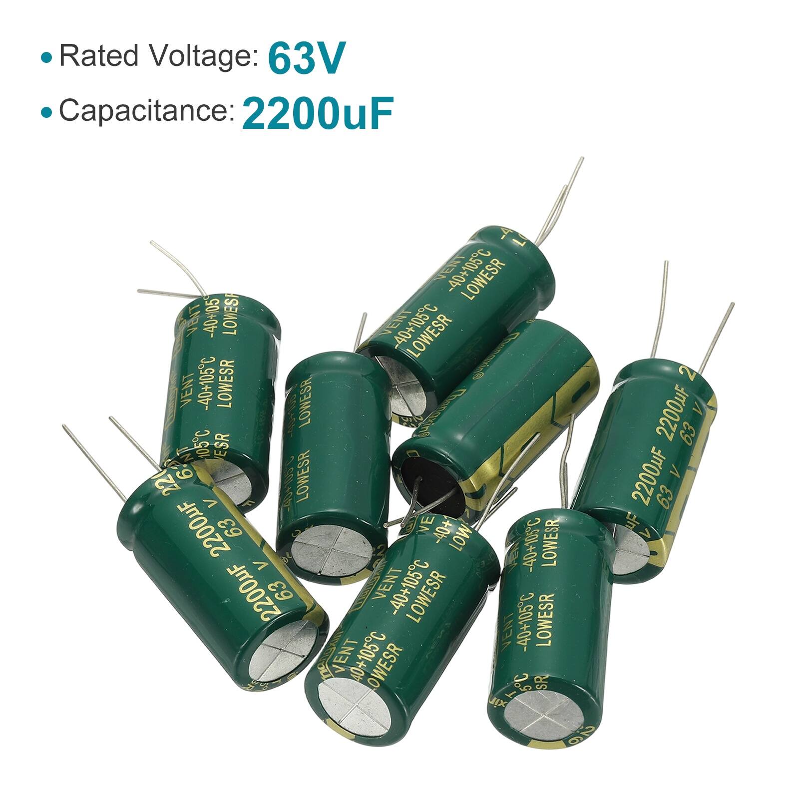 Rated Voltage: 63V  
Capacitance: 2200uF  
LOWESR -40+105C  
LOWESR 105C ESR 22  
LOWESR V 7  
1,001+0-  
2 2200F 63  
2200F 63  
VENT -40+105C  
LOWESR VENT  
LOWESR  
LOWESR VENT -40+105C  
LOWESR VENT -40+105C  
LOWESR VENT -40+105C  
LOWESR SC  
SR JX