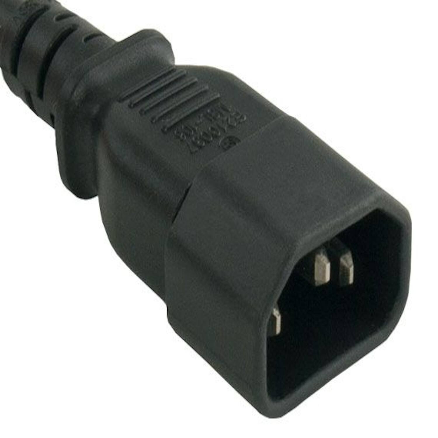 Left. Sanoxy - SANOXY Cables and Adapters; 6ft 14 AWG 15A 250V Heavy Duty Power Cord IEC320 C14 to IEC320 C19 - Black.