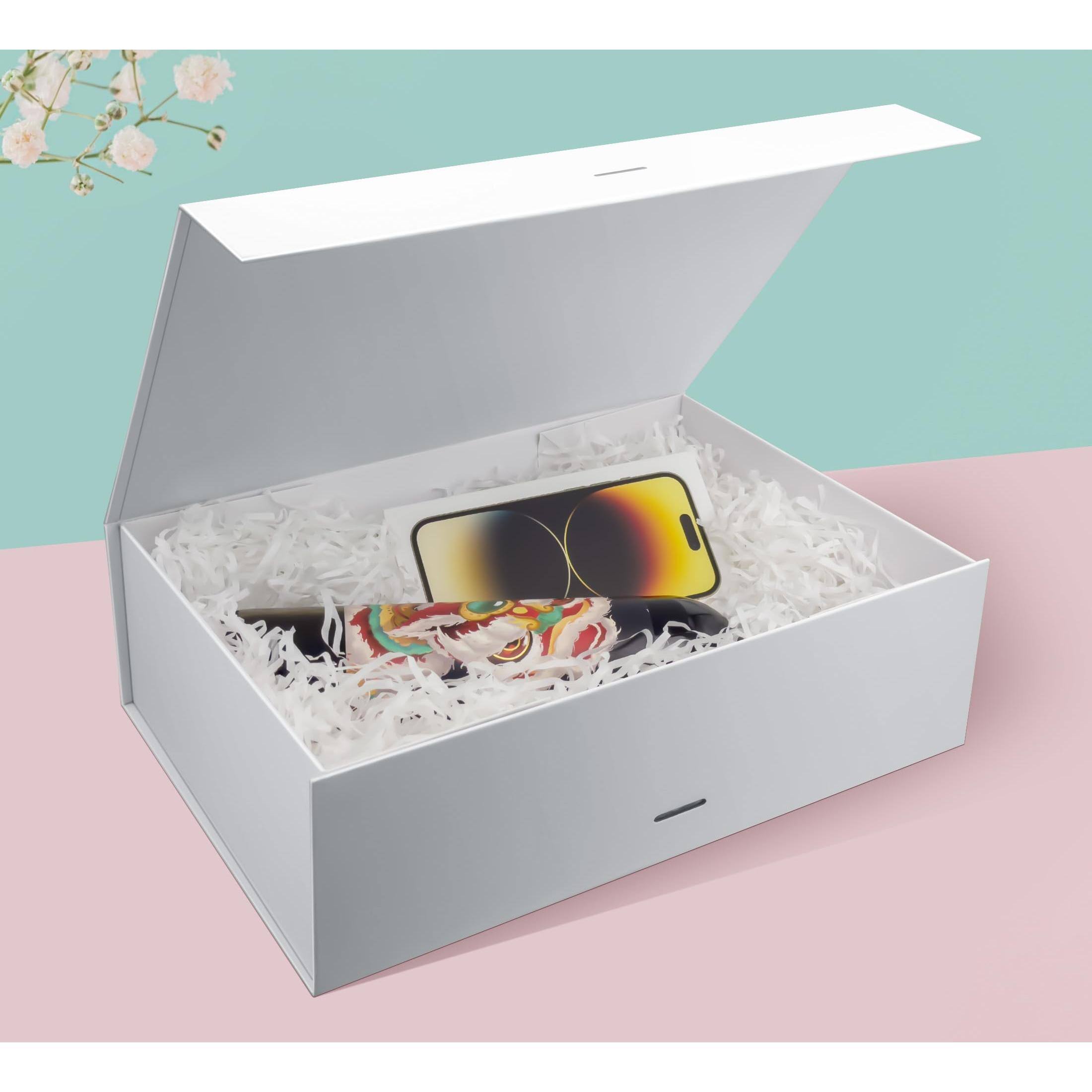 Alt View 8. Paradigms Interiors - 1 White Gift Boxes 13x9x4inch With Lids For Presents Collapsible Box Gifts Greeting Card Suitable Bridesmai... - Pink(10.4x7.5x3.1Inch)-1 Count (Pack of 1).