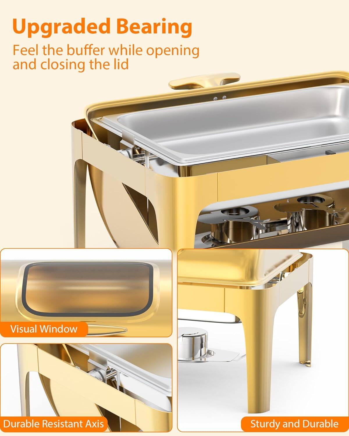 Upgraded Bearing  
Feel the buffer while opening and closing the lid  

Visual Window  

Durable Resistant Axis  

Sturdy and Durable