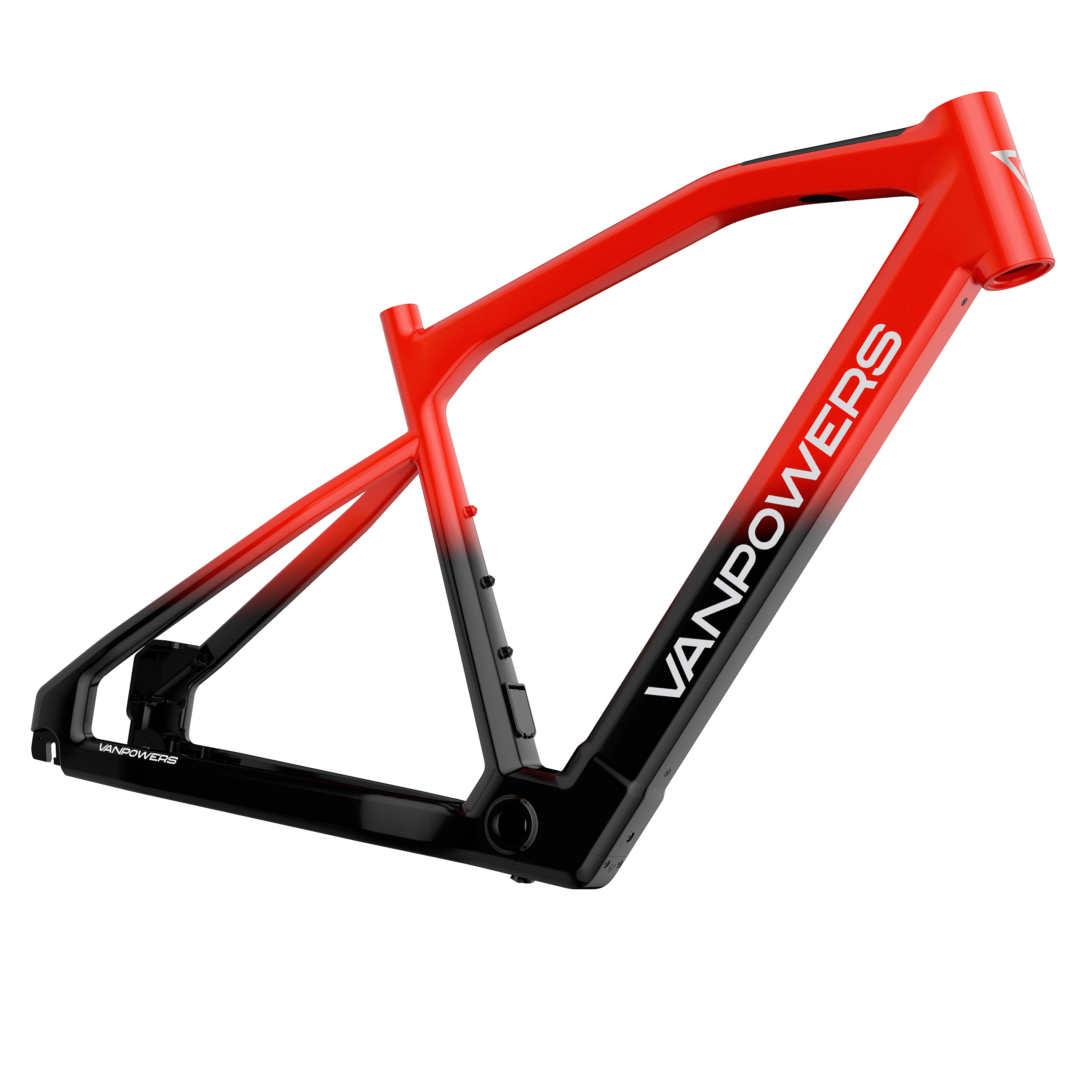 Alt View 4. Vanpowers - UrbanCross-Ultra Lightweight 350W Hub-Motor Gravel E-Bike M size - Lava Red and Coke Black.