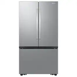 Samsung - Bespoke AI 32 cu. ft. Mega Capacity 3-Door French Door Refrigerator with Auto Ice Maker - Stainless Steel