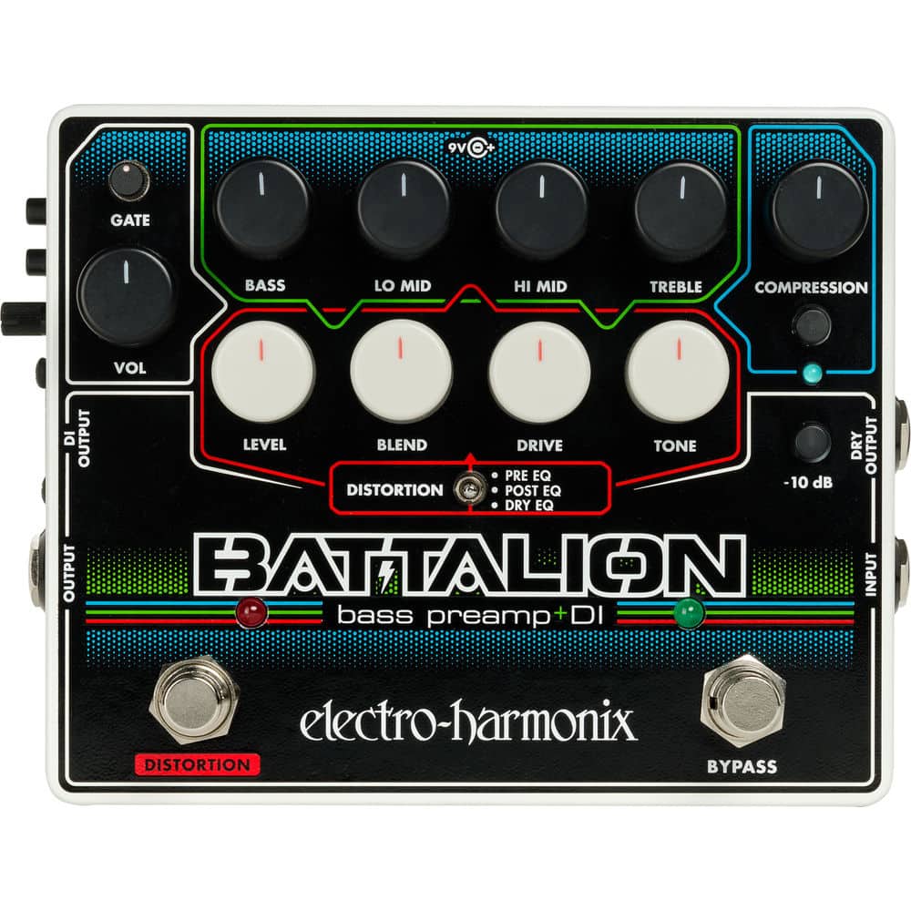 Harmonix - Battalion Bass Preamp and DI Pedal BATTALION - Black