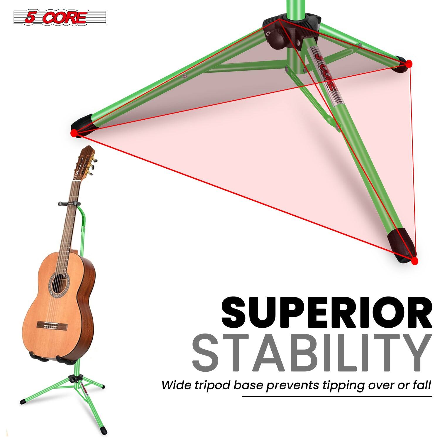 5 CORE

SUPERIOR STABILITY

Wide tripod base prevents tipping over or fall