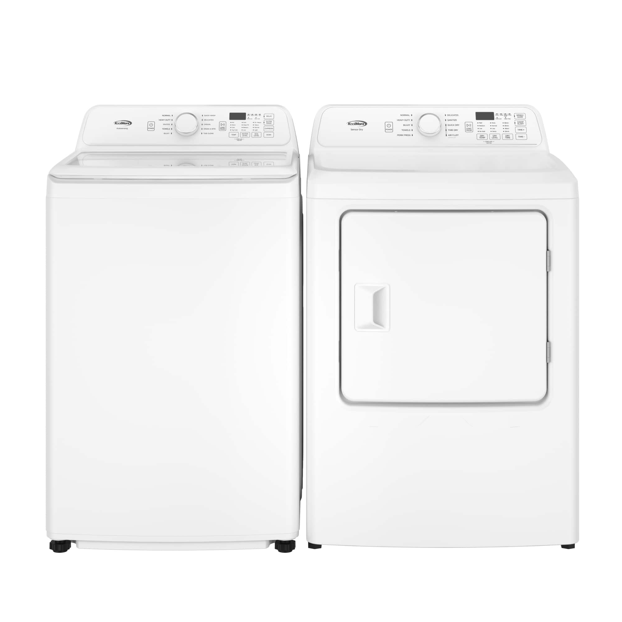 Koolmore - 25 in. 4 cu. ft. Top Load Washer with Agitator and 27 in. 7 cu. ft. 240V Electric Dryer Laundry Set (KM-TLW4D7) - White