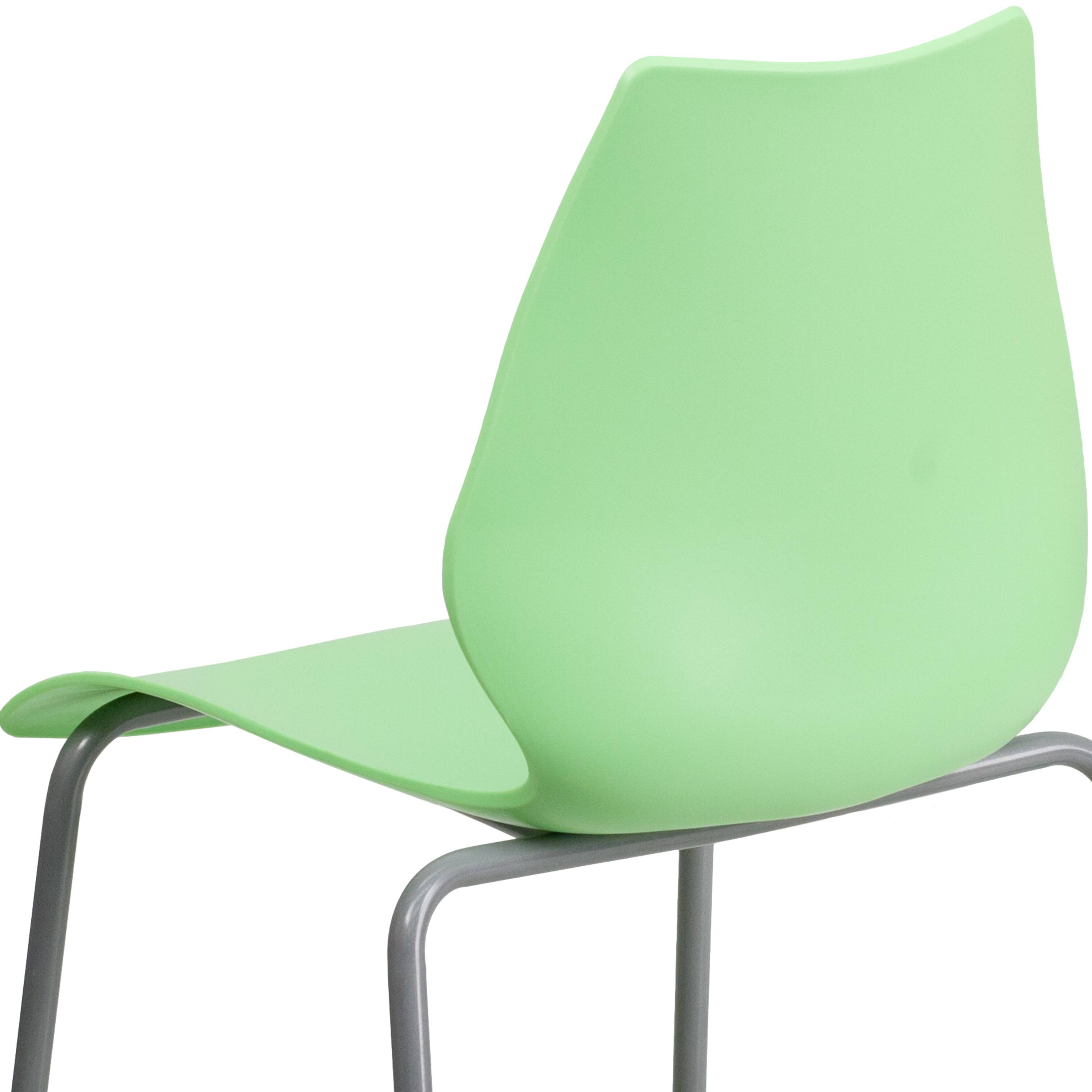 Alt View 9. Emma + Oliver - Multipurpose Home Office Stack Chair with Lumbar Support - Green.