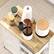 Alt View 7. Homcom - Rolling Kitchen Island Cart, Bar Serving Cart, Compact Trolley on Wheels with Wood Top, Shelves & Drawers for Dining - White.