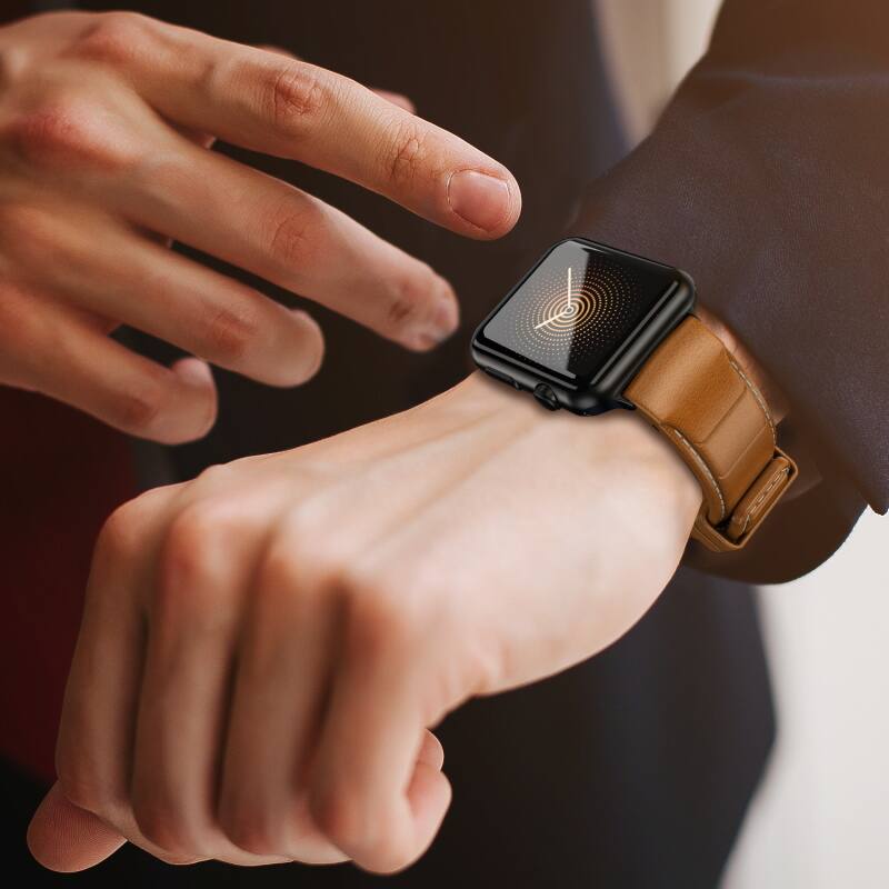 Alt View 4. Mybat Pro - MyBat Pro Leather Watchband for Apple Watch 38mm / 40mm - Brown - Brown.